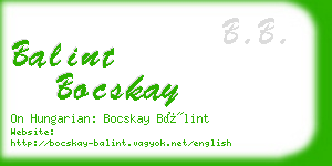 balint bocskay business card